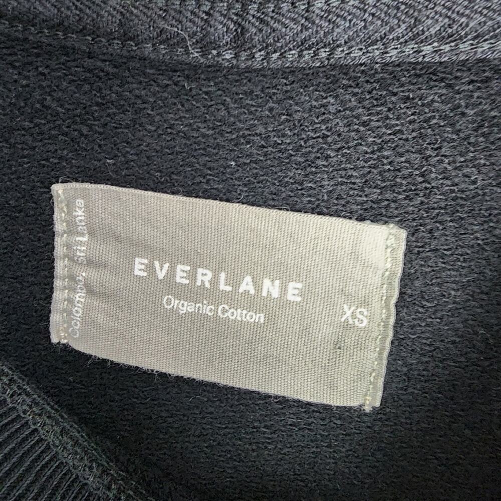 Everlane The Track Organic Cotton Crewneck Sweatshirt Black - Women's XS - Picture 8 of 9